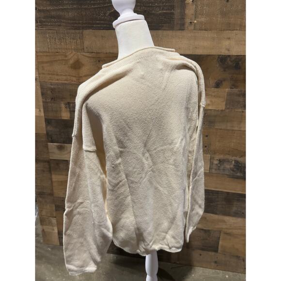 Vintage 1980s WhalerKnits- White/Cream-V-Neck Sweater - Size L - Picture 4 of 7